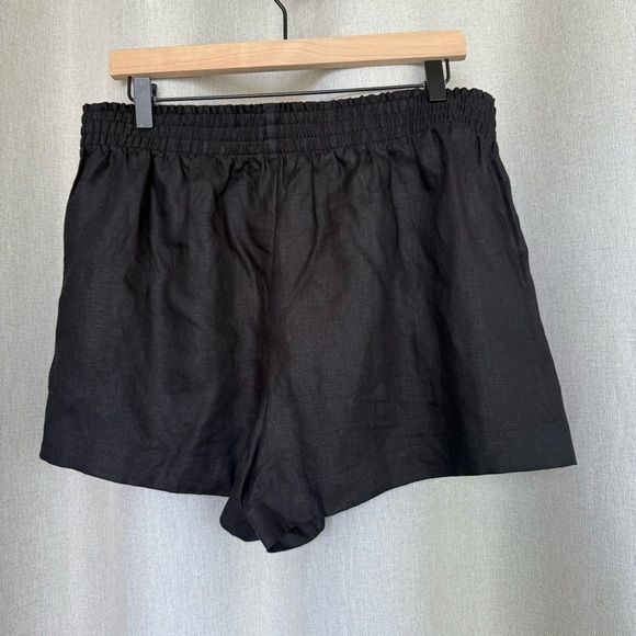 Reformation NWOT Linen Black Waistband Shorts XL - Picture 4 of 9